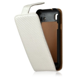 Housse coque étui gaufré pour Samsung Galaxy SCL i9003 couleur blanc