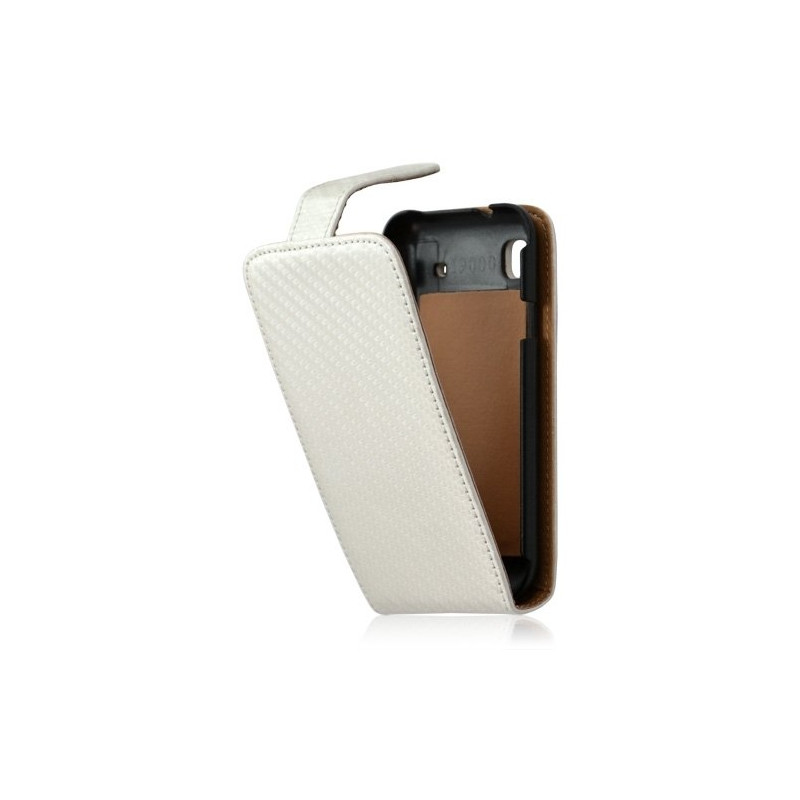 Housse coque étui gaufré pour Samsung Galaxy SCL i9003 couleur blanc