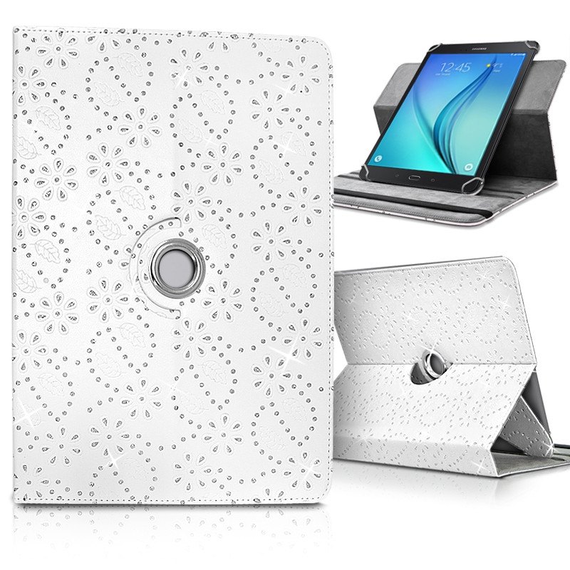 Etui Support Universel L Diamant Blanc pour Archos Sense 101X 10,1 pouces