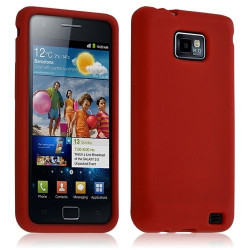 Housse étui coque en silicone pour Samsung Galaxy S2 couleur rouge