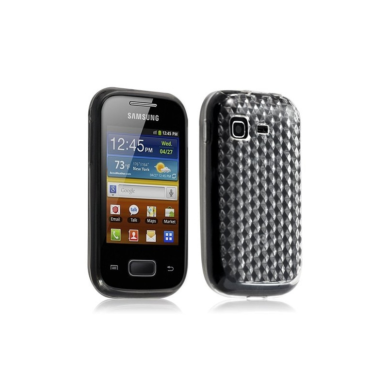 Housse coque gel diamant transparent Samsung Galaxy Pocket S5300 couleur blanc