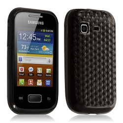 Housse coque gel diamant transparent Samsung Galaxy Pocket S5300 couleur noir