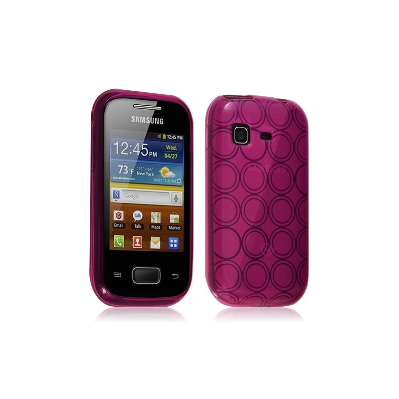 Housse coque hydro gel transparent Samsung Galaxy Pocket S5300 couleur rose fushia