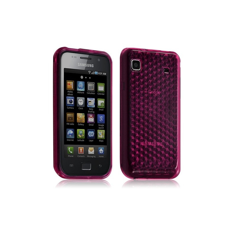 Housse coque gel diamant transparent pour Samsung Galaxy S i9000 couleur rose fushia