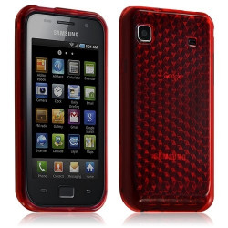 Housse coque gel diamant transparent pour Samsung Galaxy S i9000 couleur rouge