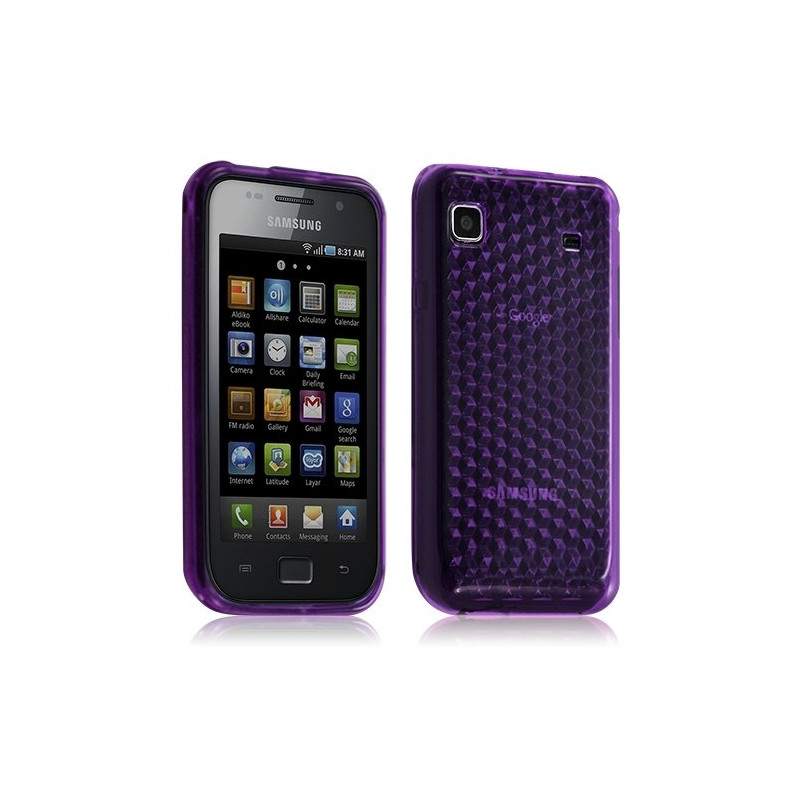 Housse coque gel diamant transparent pour Samsung Galaxy S i9000 couleur violet