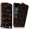 Housse coque étui pour Apple iPhone 4 / 4S avec motif coeur couleur marron + mini stylet