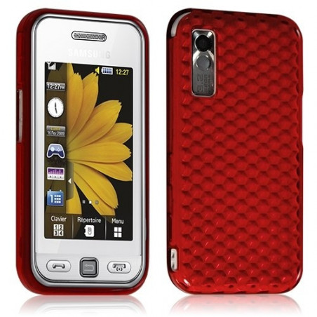 Housse coque gel diamant transparent pour Samsung Player One S5230 couleur rouge