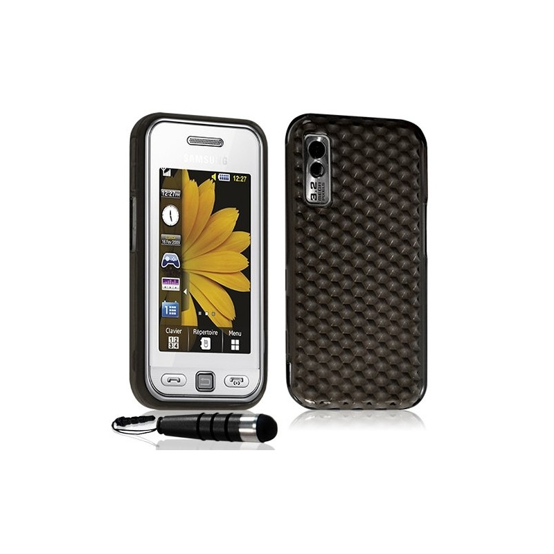 Housse coque gel diamant transparent pour Samsung Player One S5230 couleur noir + mini stylet