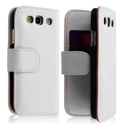 Housse Coque Etui Portefeuille pour Samsung Galaxy S3 couleur blanc