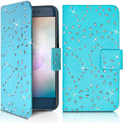 Etui Diamant Universel XL pour Motorola Moto G6 Play - bleu clair