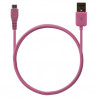 Chargeur voiture allume cigare USB avec câble data couleur rose pour Motorola : RAZR XT910 / RAZR maxx V6 / MileStone / MileSto