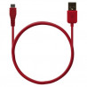 Chargeur voiture allume cigare USB avec câble data couleur rouge pour Sony : Xperia S / Xperia P / Xperia U / Xperia acro S / X