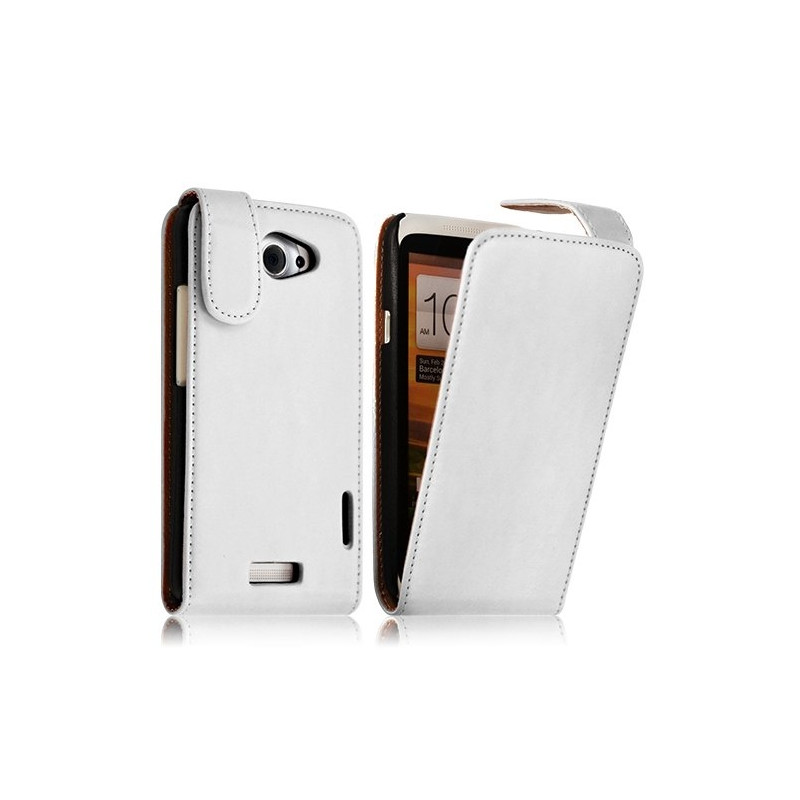 Housse coque etui pour HTC One X couleur blanc