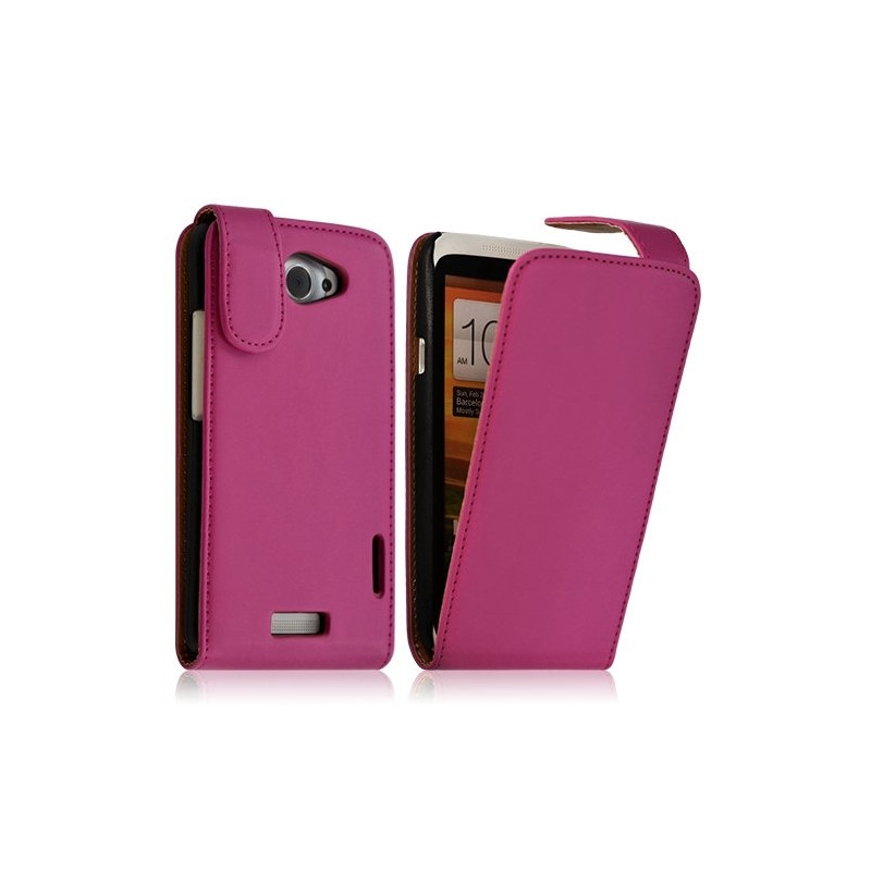 Housse coque etui pour HTC One X couleur rose fushia