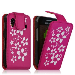 housse etui coque pour Samsung Galaxy Ace S5830 avec motif fleur couleur rose fushia