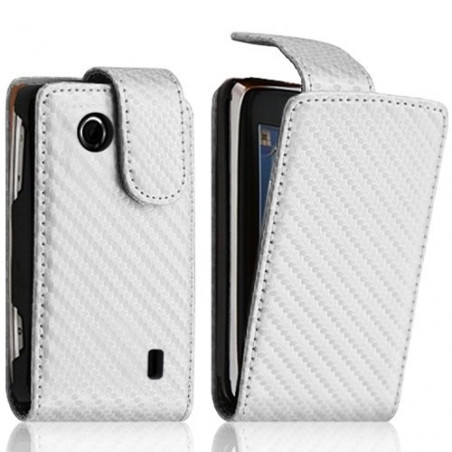 Housse coque etui gaufré pour Sony Ericsson Txt Pro CK15i couleur blanc