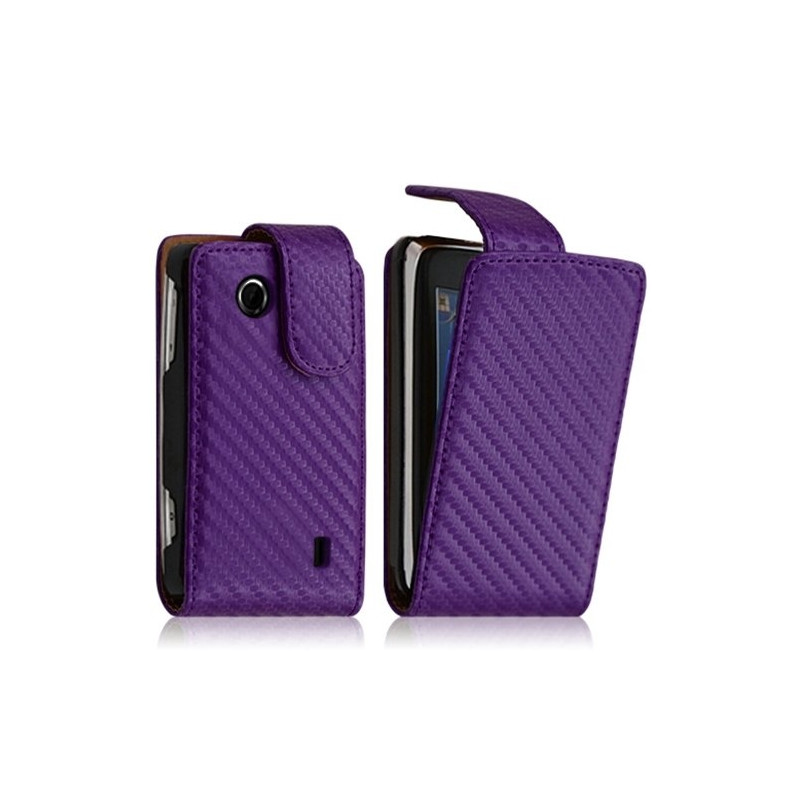 Housse coque etui gaufré pour Sony Ericsson Txt Pro CK15i couleur violet