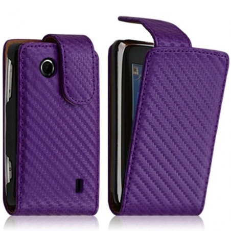 Housse coque etui gaufré pour Sony Ericsson Txt Pro CK15i couleur violet