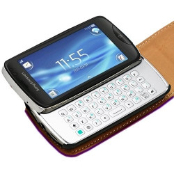 Housse coque etui gaufré pour Sony Ericsson Txt Pro CK15i couleur violet