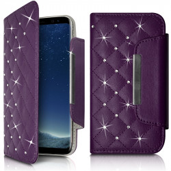 Housse Coque Etui Portefeuille Style Diamant Universel S couleur pour Nokia Lumia 630