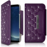 Housse Coque Etui Portefeuille Style Diamant Universel S couleur pour Nokia Lumia 630