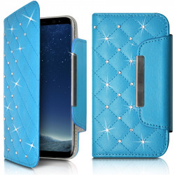 Housse Coque Etui Portefeuille Style Diamant Universel S couleur pour Nokia Lumia 630