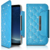 Housse Coque Etui Portefeuille Style Diamant Universel S couleur pour Nokia Lumia 630