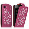 Housse Coque Etui pour Samsung Galaxy S i9000 avec motif fleur couleur rose fushia