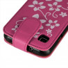 Housse Coque Etui pour Samsung Galaxy S i9000 avec motif fleur couleur rose fushia