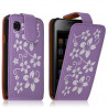 Housse Coque Etui pour Samsung Galaxy S i9000 avec motif fleur couleur violet