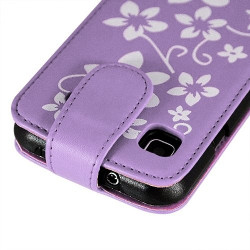 Housse Coque Etui pour Samsung Galaxy S i9000 avec motif fleur couleur violet