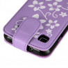 Housse Coque Etui pour Samsung Galaxy S i9000 avec motif fleur couleur violet