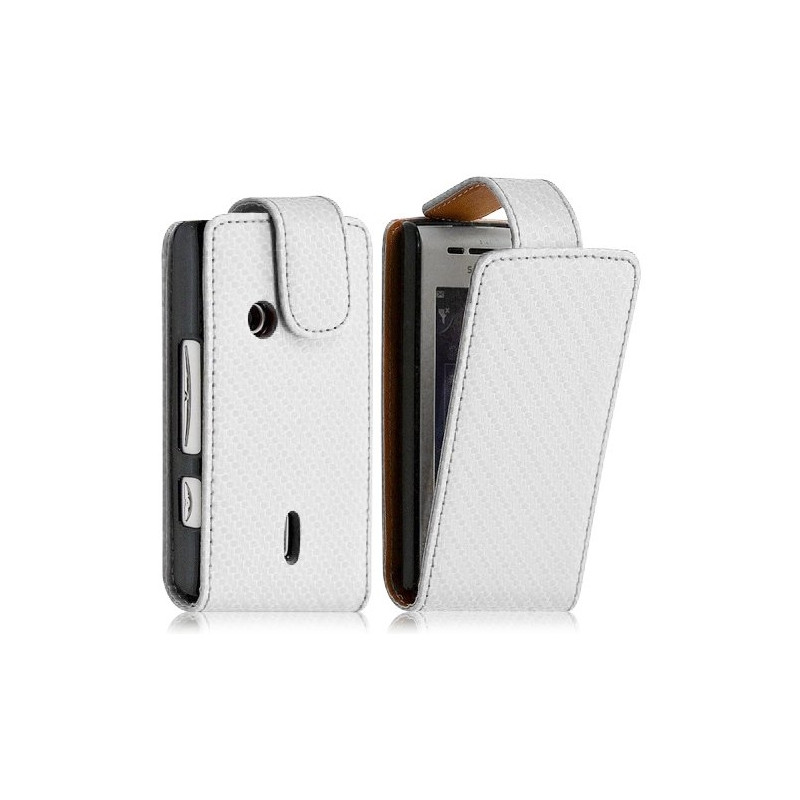 Housse coque etui pour Sony Ericsson Xperia X8 Motif Gaufre couleur blanc