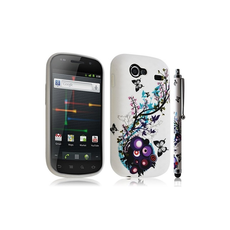 Housse étui coque en gel pour Samsung Google Nexus S i9020 i9023 avec motif HF01 + stylet HF01