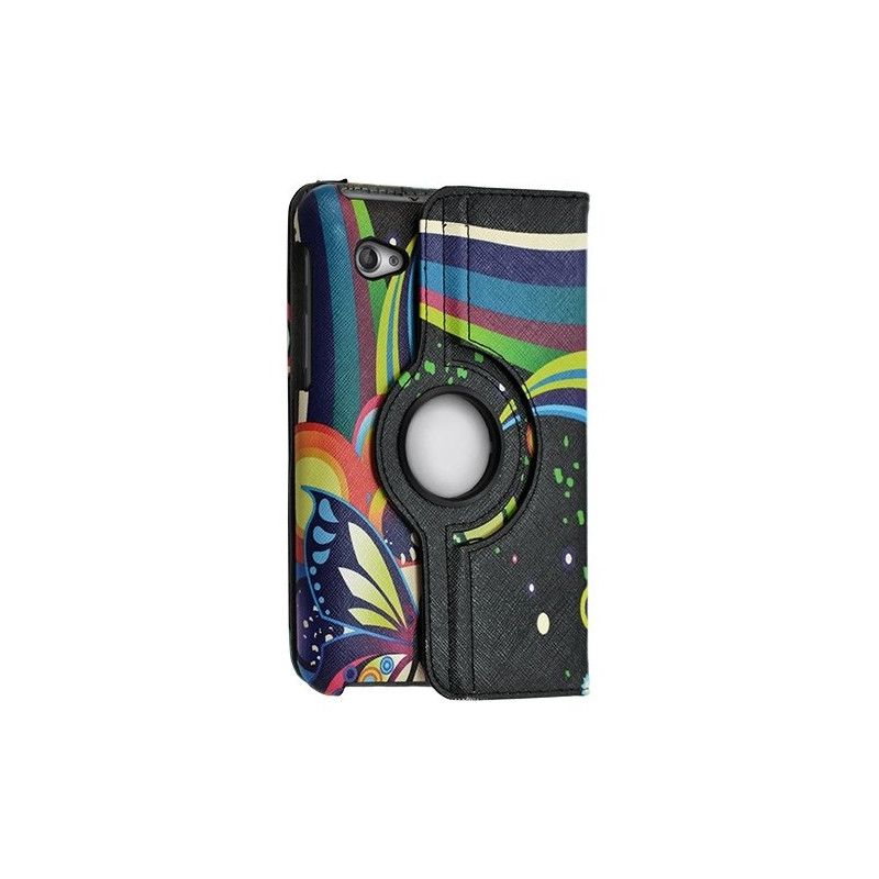 Housse coque étui pour Samsung Galaxy Tab 7 Plus P6200 avec sytème de rotation à 360 degrès motif HF05