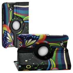 Housse coque étui pour Samsung Galaxy Tab 7 Plus P6200 avec sytème de rotation à 360 degrès motif HF05