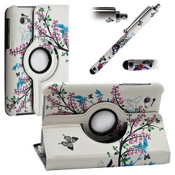 Housse coque étui pour Samsung Galaxy Tab 7 Plus P6200 avec sytème de rotation à 360 degrès motif HF01 + stylet HF01