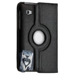 Housse coque étui pour Samsung Galaxy Tab 7 Plus P6200 avec sytème de rotation à 360 degrès motif HF11 + stylet noir