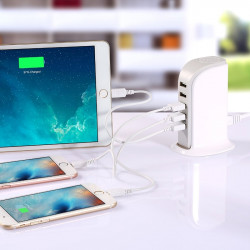 Chargeur Secteur Adaptateur 5 Ports USB pour Smartphones et Tablettes