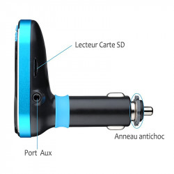 Kit Mains Libres Bluetooth Voiture Bleu pour Huawei Mate 20 Pro