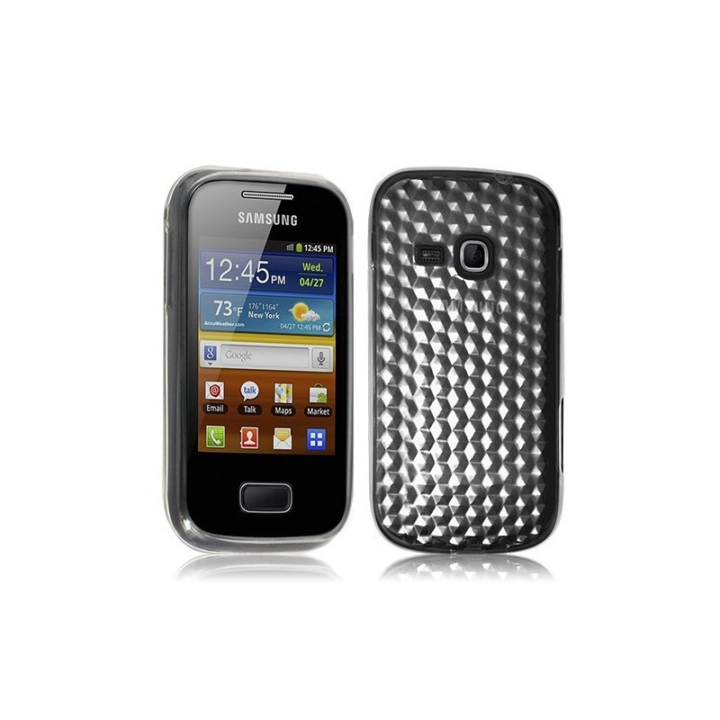 Housse coque étui gel diamant transparent pour Samsung Galaxy Mini 2 S6500 couleur blanc