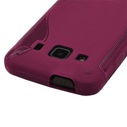 Housse coque étui gel semi transparent pour Samsung Galaxy Xcover S5690 motif vague couleur rose fushia