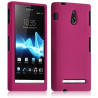 Housse coque étui silicone pour Sony Xperia P couleur rose fushia