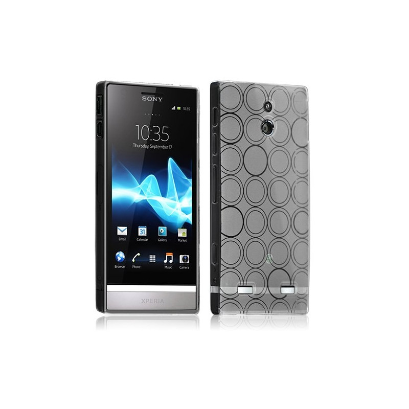 Housse coque étui hydro gel transparent pour Sony Xperia P couleur blanc