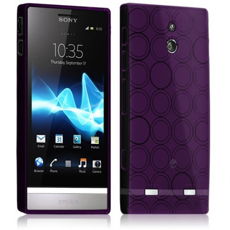 Housse coque étui hydro gel transparent pour Sony Xperia P couleur violet