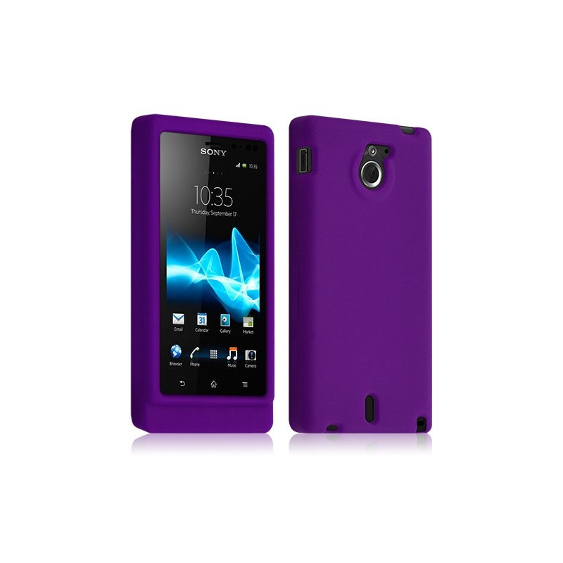 Housse coque étui silicone pour Sony Xperia Sola couleur violet