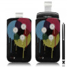 Housse coque étui pochette pour BlackBerry Torch 9800 avec motif LM08 + stylet luxe