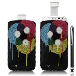 Housse coque étui pochette pour HTC Sensation XL avec motif LM08 + style luxe