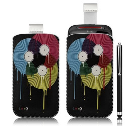 Housse coque étui pochette pour HTC Sensation XE avec motif LM08 + stylet luxe